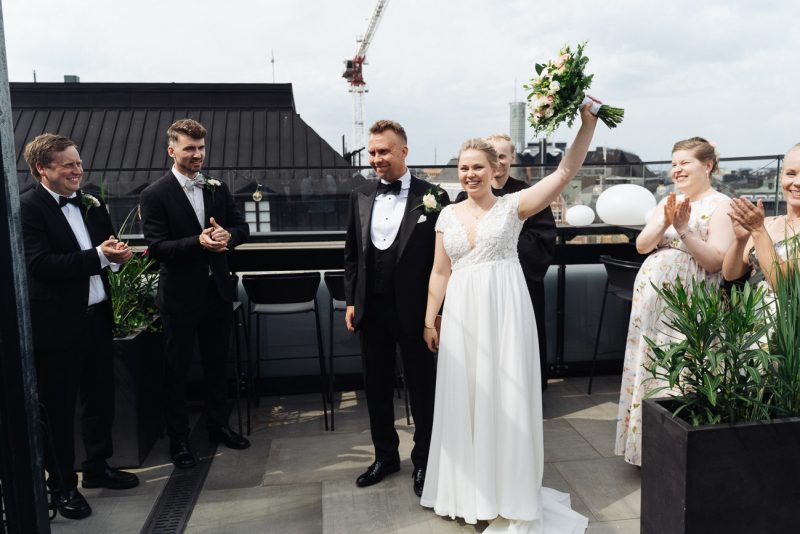 Hääkuvaus hotelli Klaus K kattoterassi